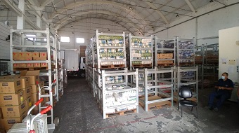 Setor de armazenamento da alimenta&ccedil;&atilde;o escolar da Prefeitura de Piracicaba